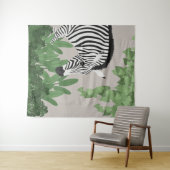 Tenture Zebra amongst Leaves Tapestry (En situation (horizontale))