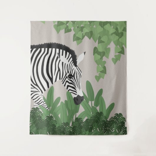 Tenture Zebra amongst Leaves Tapestry (Devant)