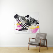 Tenture Zebra Wild Nature Animaux Couleurs Art Peinture (En situation (horizontale))