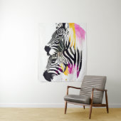 Tenture Zebra Wild Nature Animaux Couleurs Art Peinture (En situation)