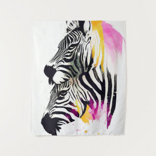 Tenture Zebra Wild Nature Animaux Couleurs Art Peinture