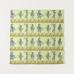 Tenture Zèbres et fruits Motif sans couture
