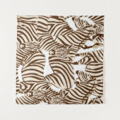Tenture Zèbres, savane sauvage, motif sans soudure (Devant (Horizontal))