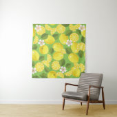 Tenture Zesty Lemon : Citrus Motif Delight (En situation)