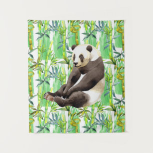 Tenture Zhen Zhen le panda sur bambou
