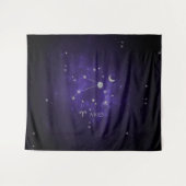 Tenture Zodiac Purple Aries | Horoscope d'astrologie cosmi (Devant (Horizontal))