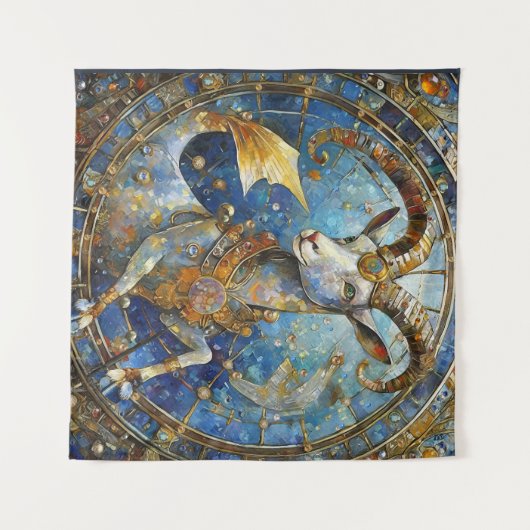 Tenture Zodiaque - Capricorne Chèvre de mer (Devant (Horizontal))