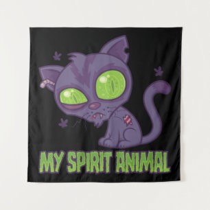 Tenture Zombie Kitten Est Mon Animal Spirituel