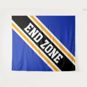 Tenture ZONE DE FIN Royal Bleu Jaune Noir Stripes (Devant (Horizontal))