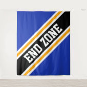 Tenture ZONE DE FIN Royal Bleu Jaune Noir Stripes (Devant)
