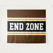 Tenture ZONE FINALE Fun Athlétisme Brown Black Yellow Stri (Devant (Horizontal))