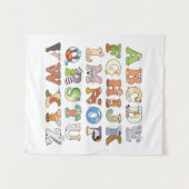 Tenture Zoo - Lettres alphabétiques sur les animaux - Appr (Devant (Horizontal))
