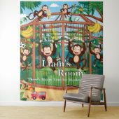 Tenture Zoo tapestry for a child's room (En situation)