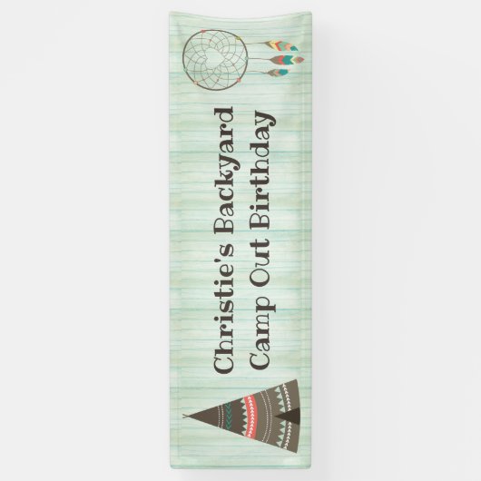 Tepee Camping Birthday Banner (Verticaal)