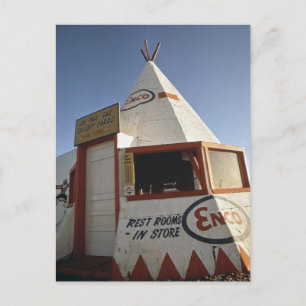 TEPEE GAS STATION ON ROUTE 66 TRAVEL BRIEFKAART