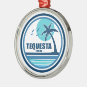Tequesta Florida Palm Tree Birds Metalen Ornament (Links)