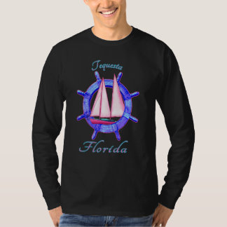 Tequesta Florida Sailboat Sailing Vacation Nautica T-shirt