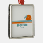 Tequesta Florida Sun Palm Trees Metalen Ornament (Rechts)