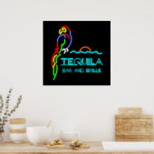 Tequila Bar en Grille Neon Sign Poster (Keuken)
