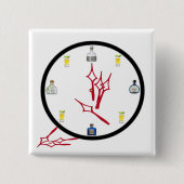 Tequila Clock Square Button 2 x 2 inch (Voorkant)