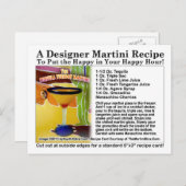 Tequila Dinsdag Martini Recipe Briefkaart (Voorkant / Achterkant)