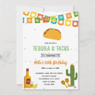 Tequila en taco's feest uitnodiging