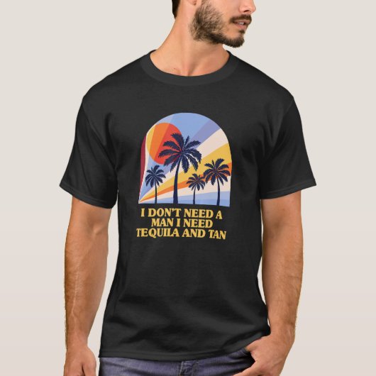 Tequila en Tan Summer Sunbathing Tropical Ta T-shirt (Voorkant)