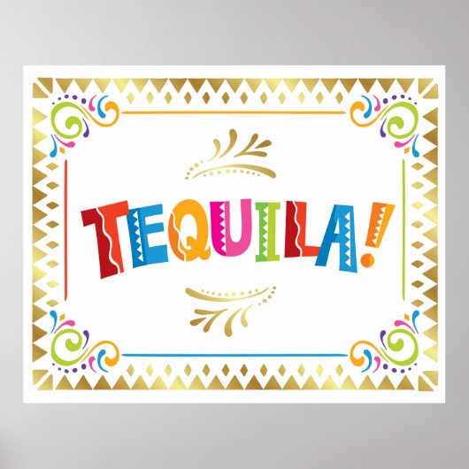 TEQUILA! Fiesta Party Sign Print (Voorkant)