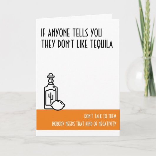Tequila Lover's standaard Oranje geboortedag Kaart (Voorkant)