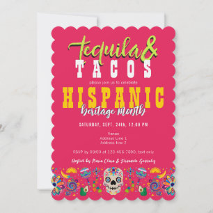 Tequila Margaritas Hispanic Heritage Tacos Fiesta Kaart