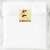 Tequila met Sombrero Vierkante Sticker (Tas)
