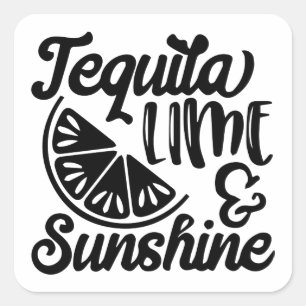 Tequila Sticker, Fiesta Party Sticker, Cinco De Ma Vierkante Sticker