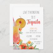 Tequila Sunrise BachelorX Party Invitation Kaart (Voorkant / Achterkant)