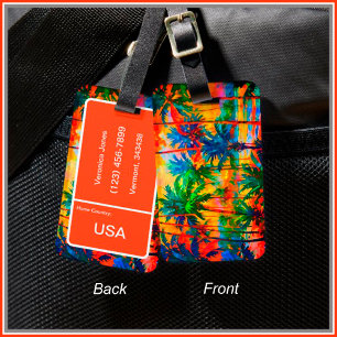 [Tequila Sunrise] Bright Tropical Island Vakantie Bagagelabel