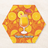 Tequila Sunrise Cocktail Kartonnen Onderzetters (Voorkant)