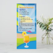 Tequila Sunrise Cocktail Recept Uitnodiging (Staand voorkant)