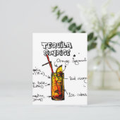 Tequila Sunrise Cocktail Recipe Briefkaart (Staand voorkant)