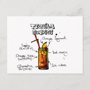 Tequila Sunrise Cocktail Recipe Briefkaart