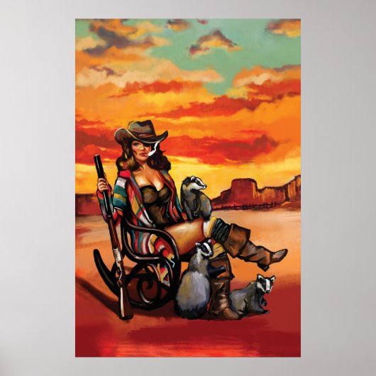 "Tequila Sunrise" Cool Pinup Gift Art Poster (Voorkant)
