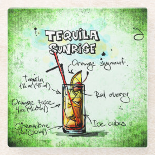 Tequila Sunrise Drink Recipe Glazen Onderzetter