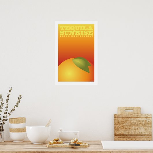 Tequila Sunrise (klein Poster) Poster (Keuken)