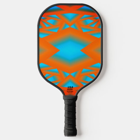Tequila Sunrise Ombre geometrische Abstracte kunst Pickleball Paddle (Voorkant)