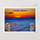 Tequila Sunrise over Atlantische Big Beach Big Fun Briefkaart (Voorkant)