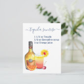 Tequila Sunrise Recept Waterverf Briefkaart (Staand voorkant)