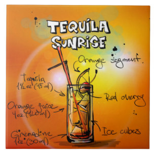 Tequila Sunrise Recipe Bar Tegeltje