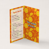 Tequila Sunrise Recipe Visitekaartjes (Binnen)