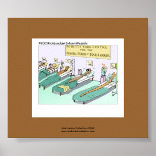 Tequila Worm Rehab Grappige Cartoon Op Canvas Prin Poster