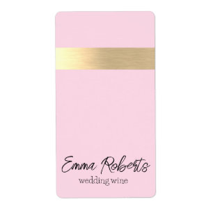 Tequila Zonsopgang Roze Gouden Folie Rustieke Faux Etiket