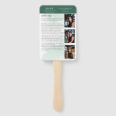 Ter Herinnering Eucalyptus Groene Rouwadvertentie Handwaaier (Achterkant)