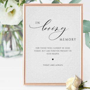 Ter liefdevolle herinnering, Elegant trouwbord Poster